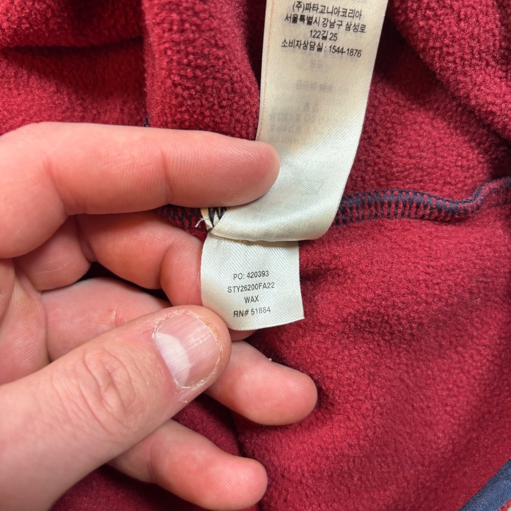 Patagonia Red Blue Microdini 1/2 Zip Fleece Pullover Men's Size Large 26200 - Picture 6 of 8
